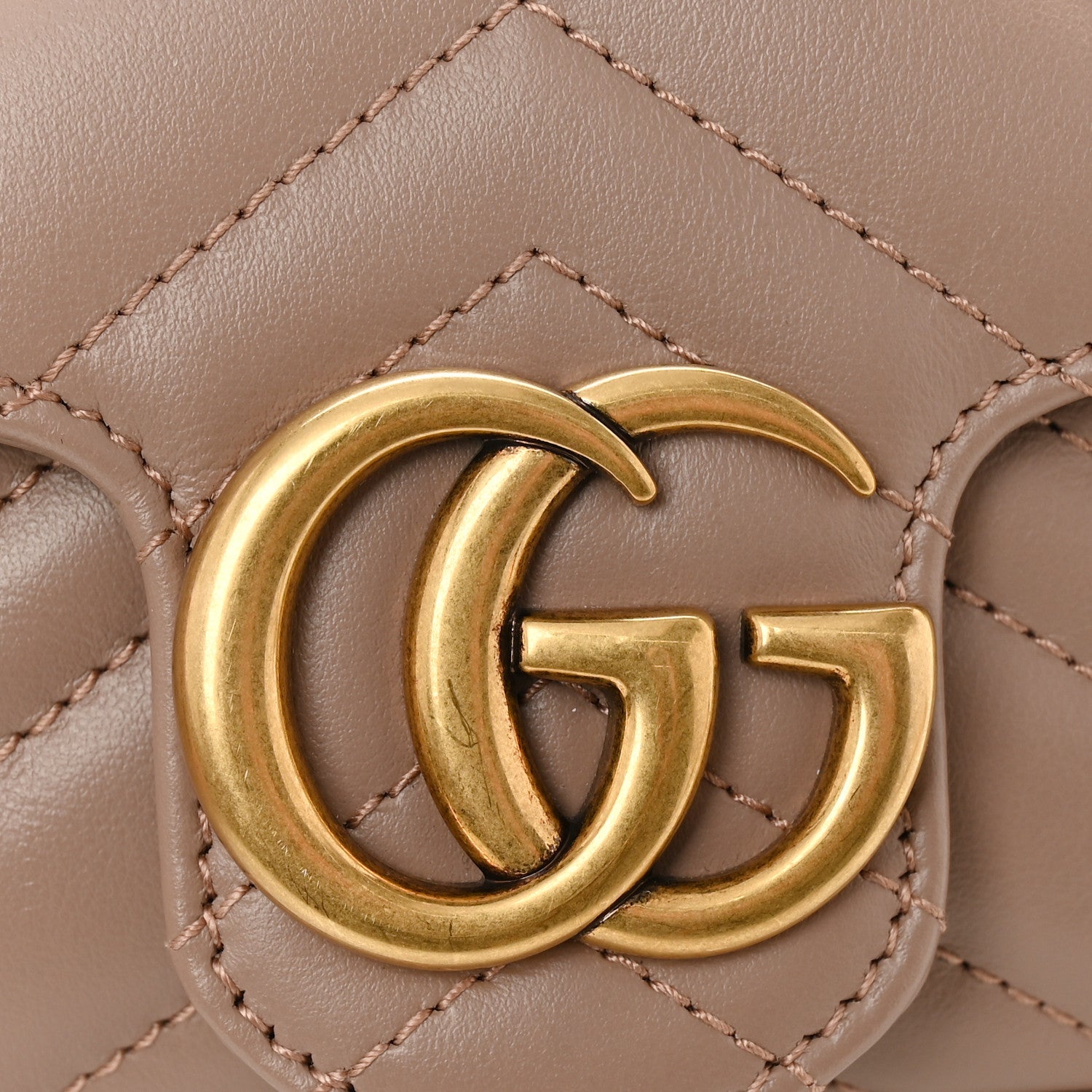 Gucci Calfskin Matelasse Super Mini GG Marmont Shoulder Bag Porcelain Rose
