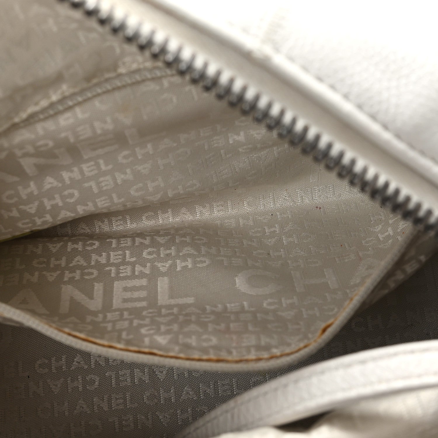 Chanel Caviar Square Stitched Bag White