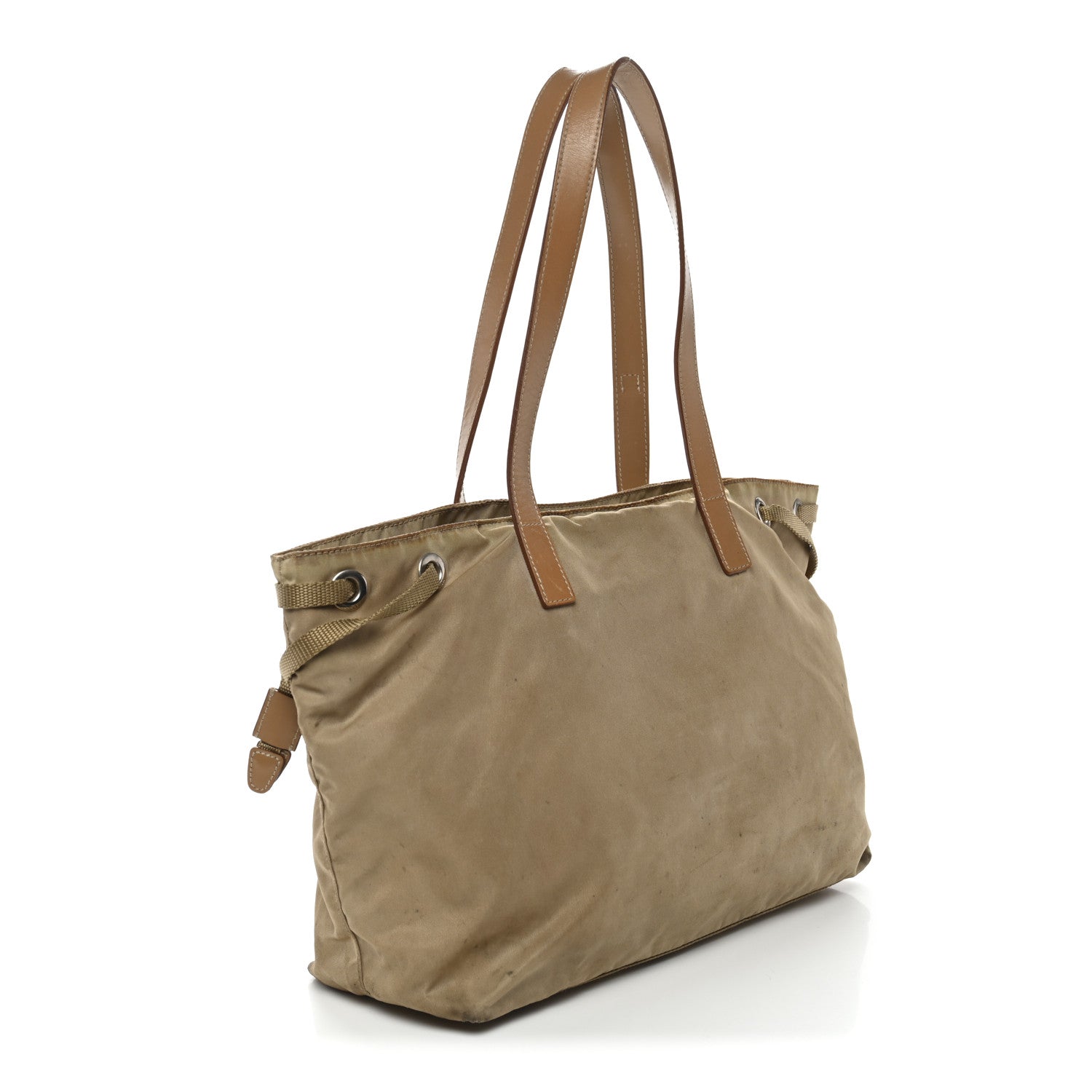 Prada Nylon Vela Shopping Tote Sesamo