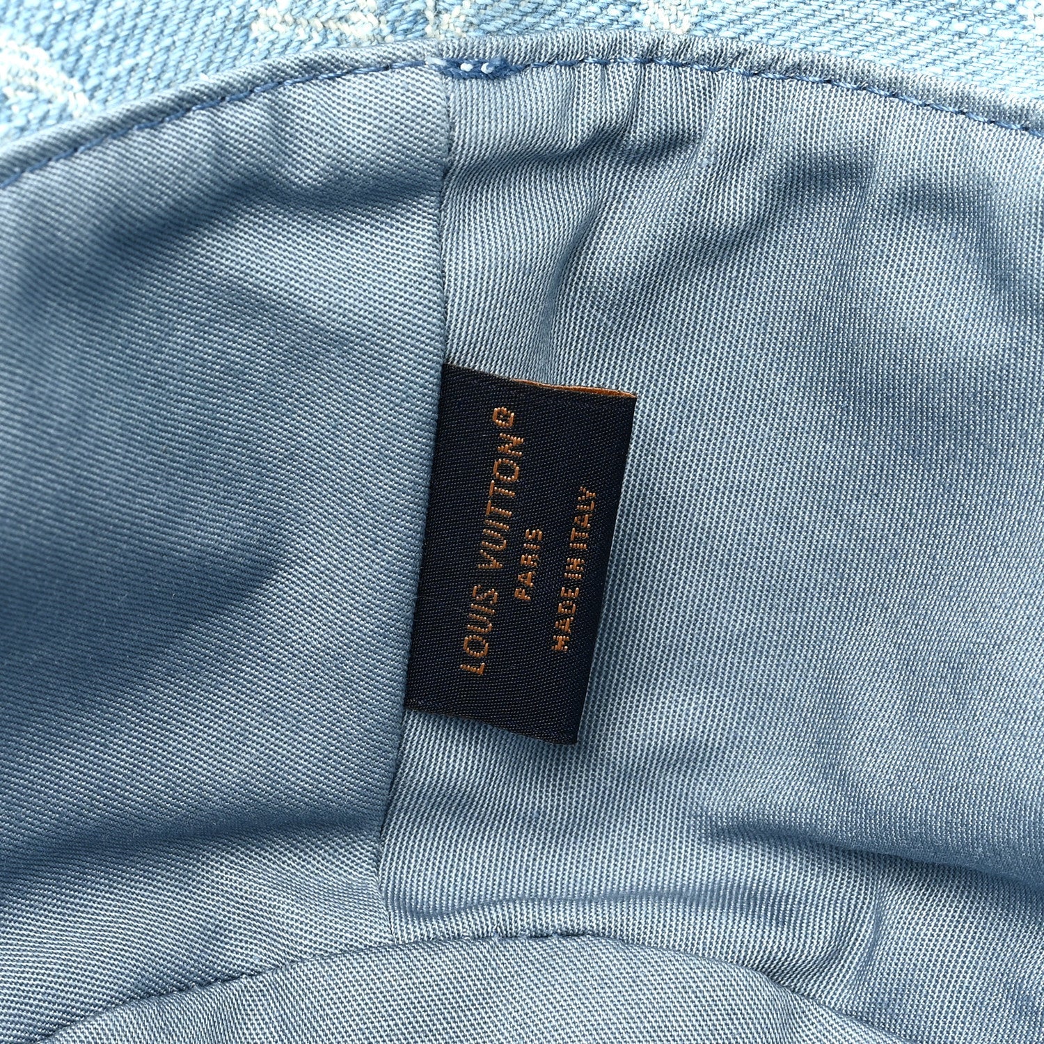 Louis Vuitton Monogram Denim Fringe Bucket Hat Blue