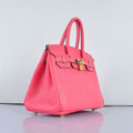 Hermes Birkin 30cm Togo Leather Handbags Lip Pink Golden