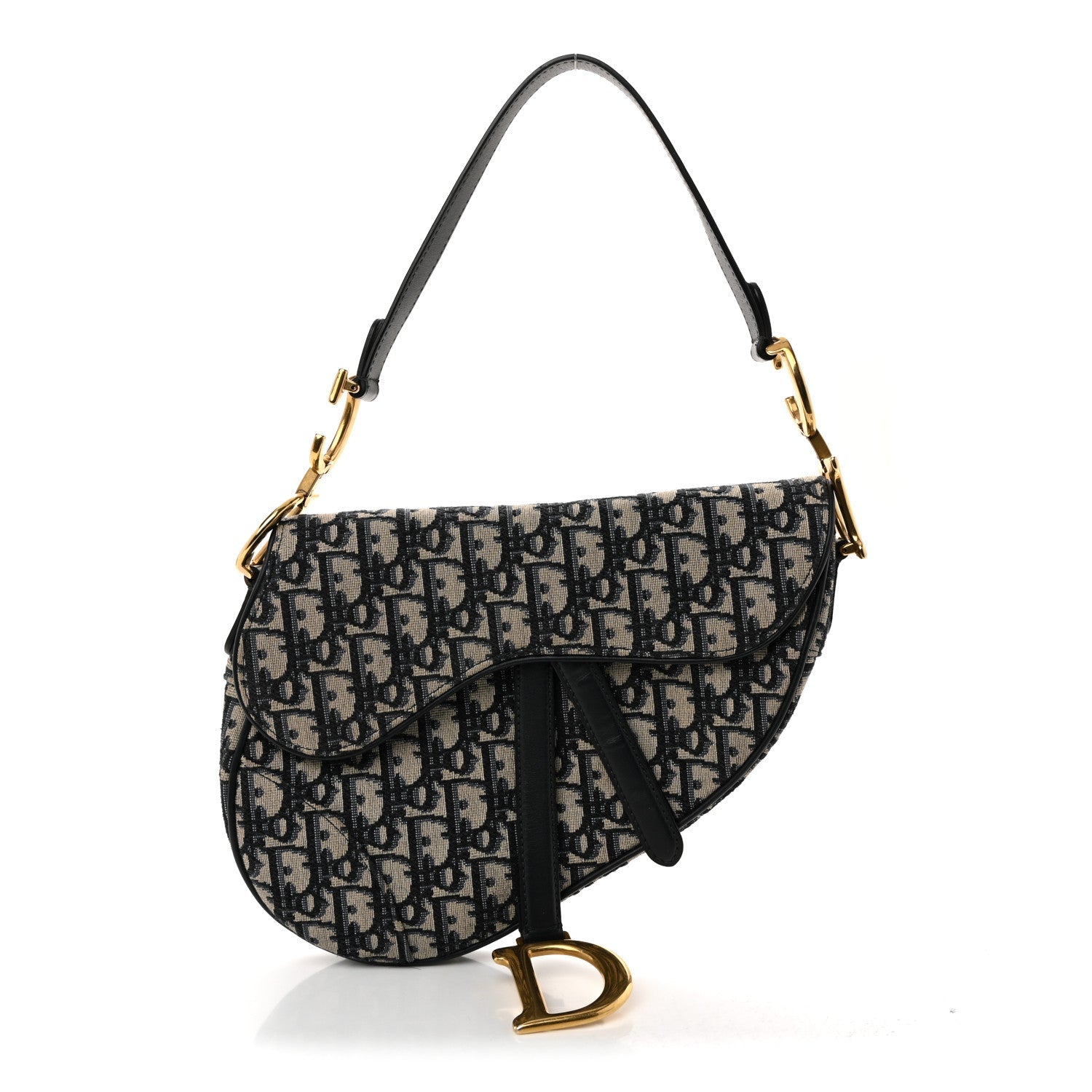 Christian Dior Oblique Saddle Bag Blue