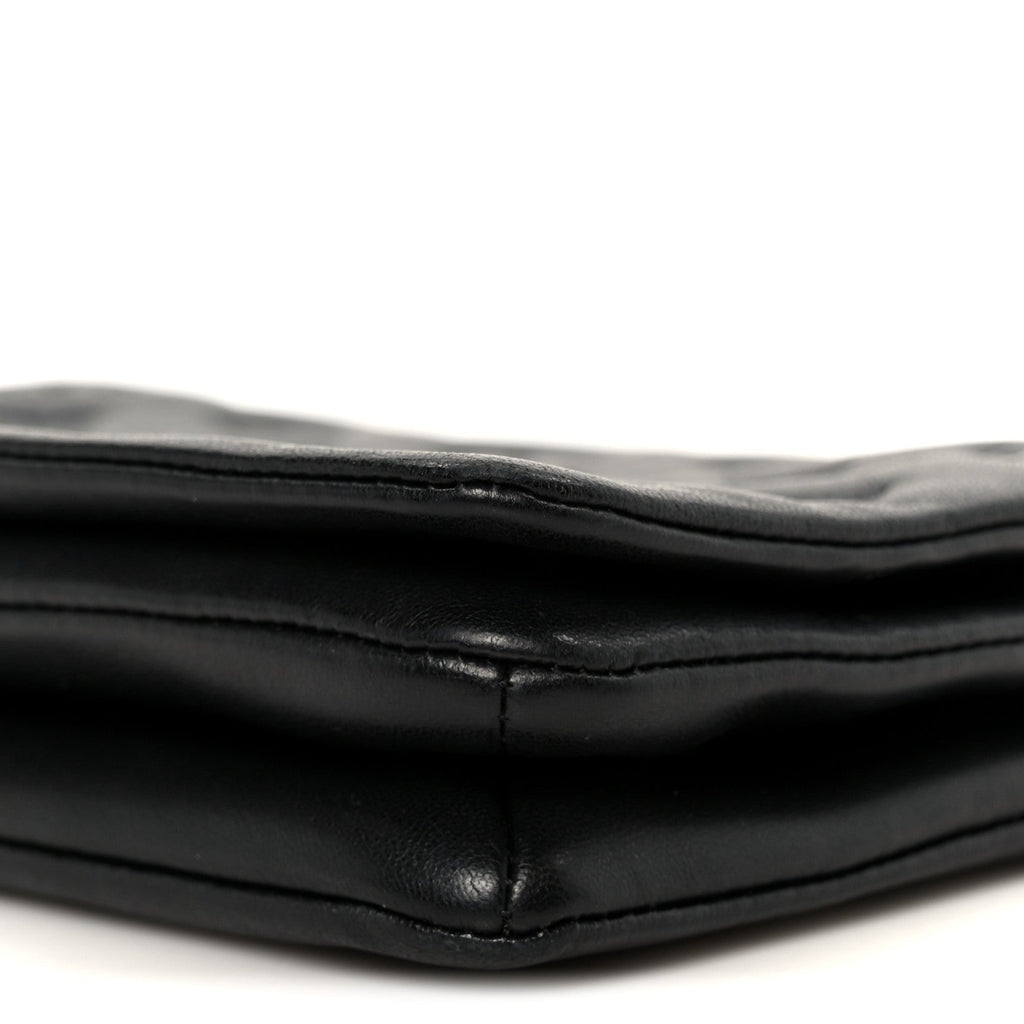 Louis Vuitton Lambskin Embossed Monogram Pochette Coussin Black