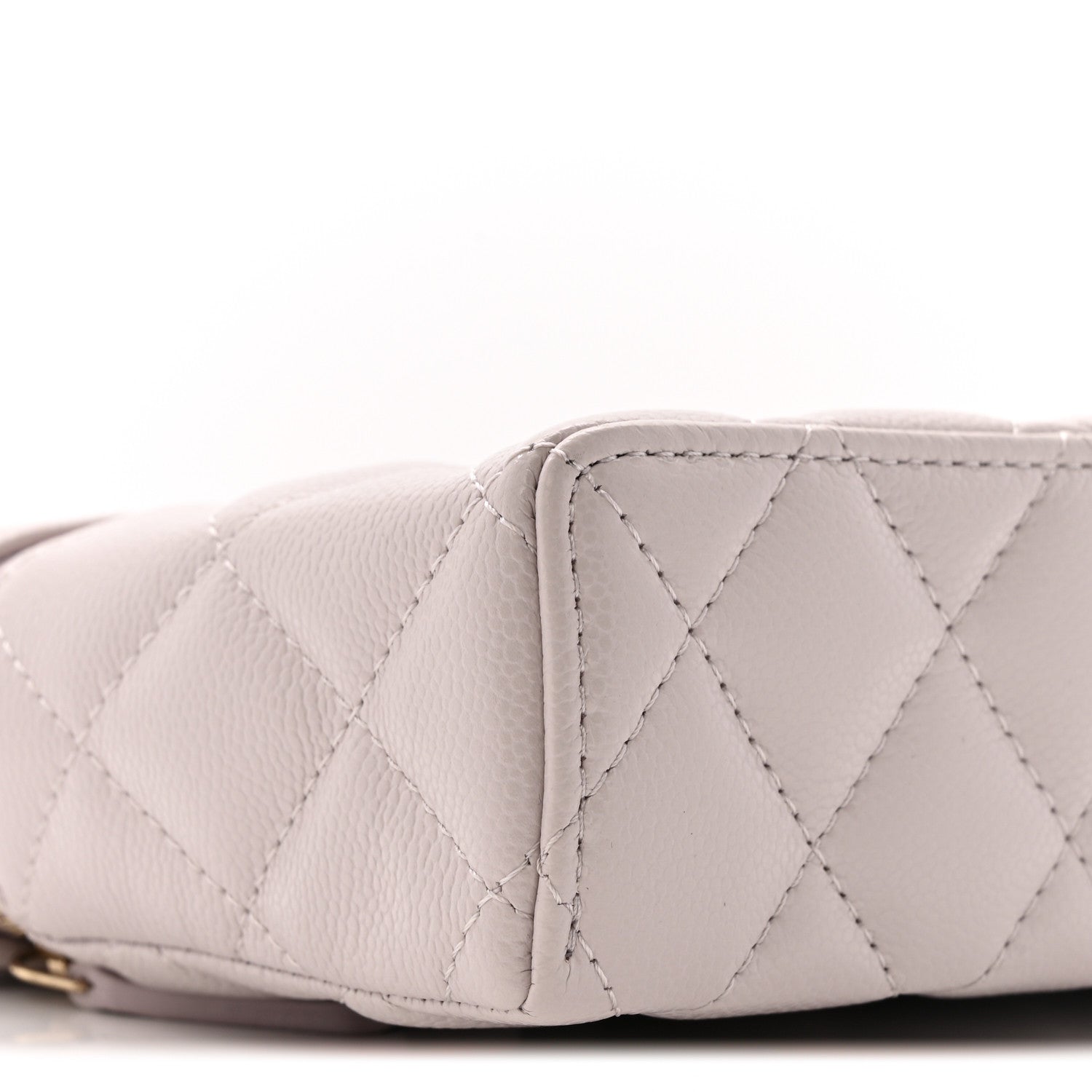 Chanel Caviar Quilted Top Handle Slim Vanity With Chain Light Purple