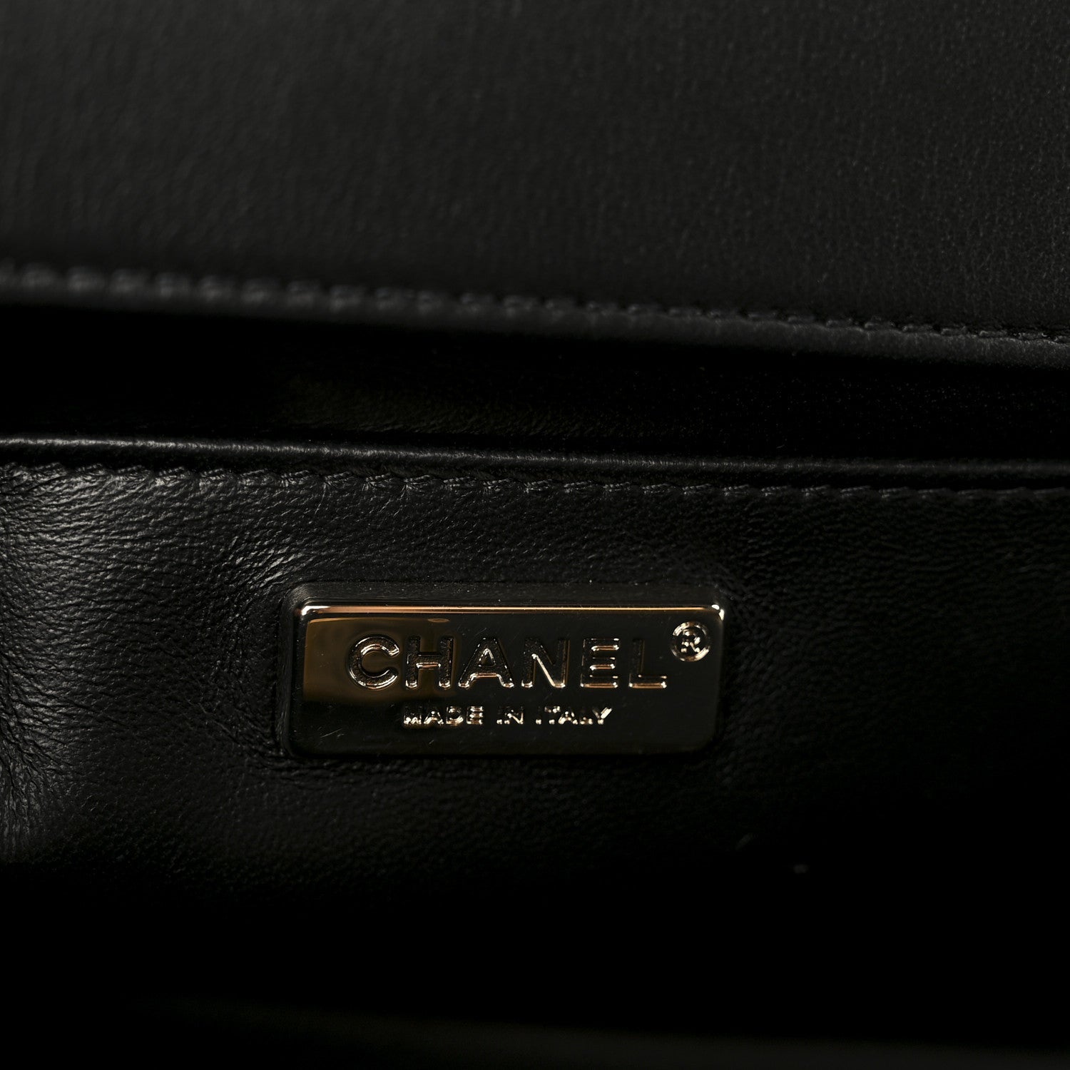 Chanel Calfskin Quilted Medium Chain Detail Boy Flap Black