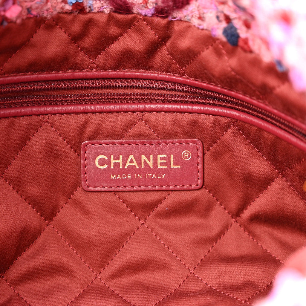 Chanel Tweed Quilted Chanel 22 Pink Burgundy
