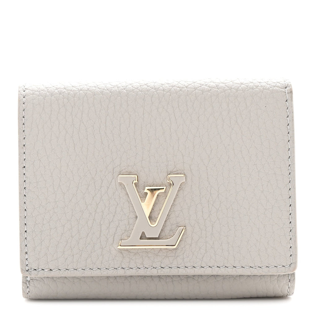 Louis Vuitton Taurillon Capucines Tiny Wallet Flint Grey