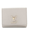 Louis Vuitton Taurillon Capucines Tiny Wallet Flint Grey