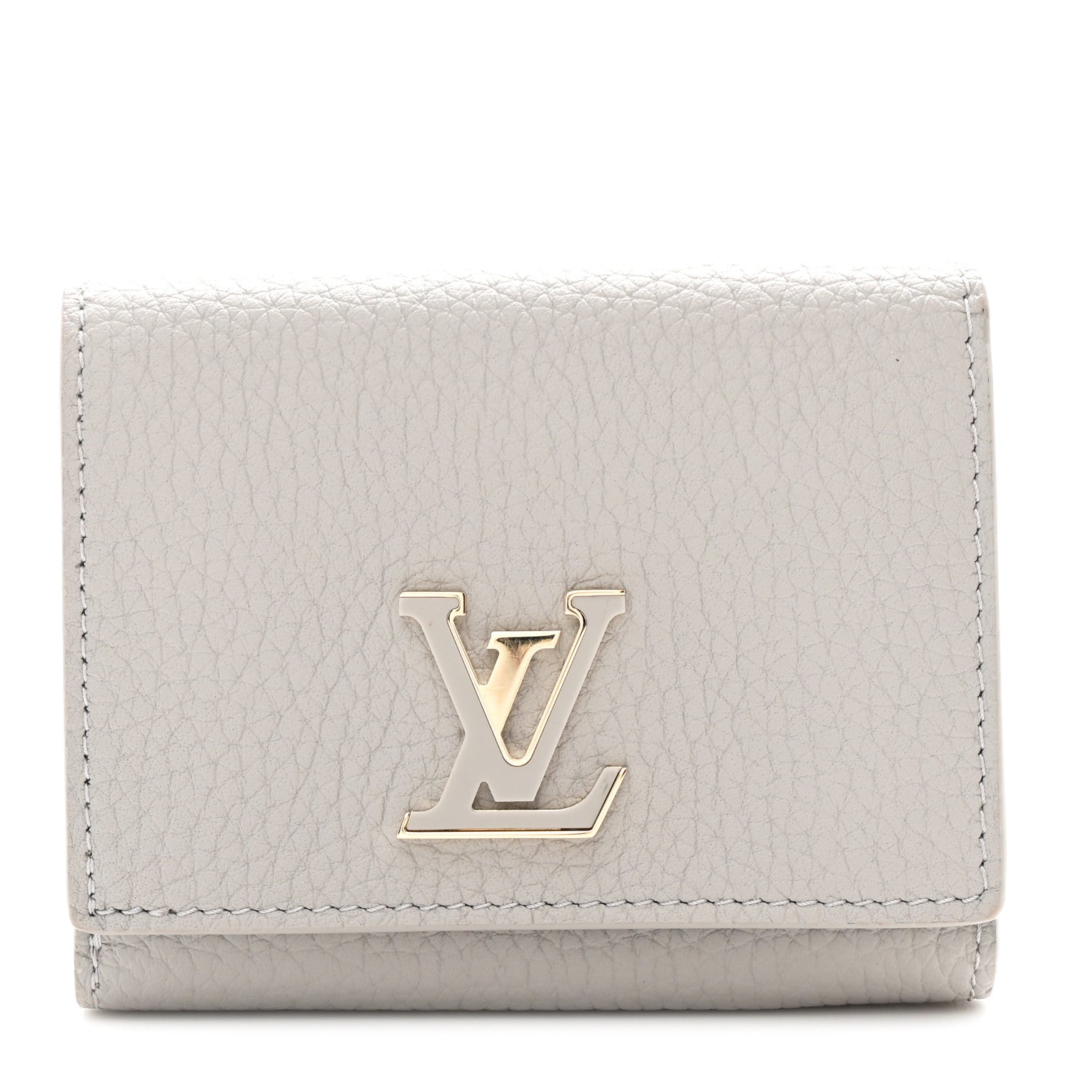 Louis Vuitton Taurillon Capucines Tiny Wallet Flint Grey