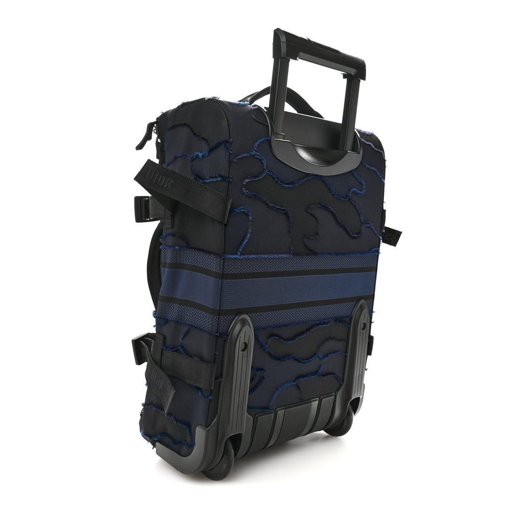 Christian Dior Canvas Small Diortravel Suitcase Blue Multicolor