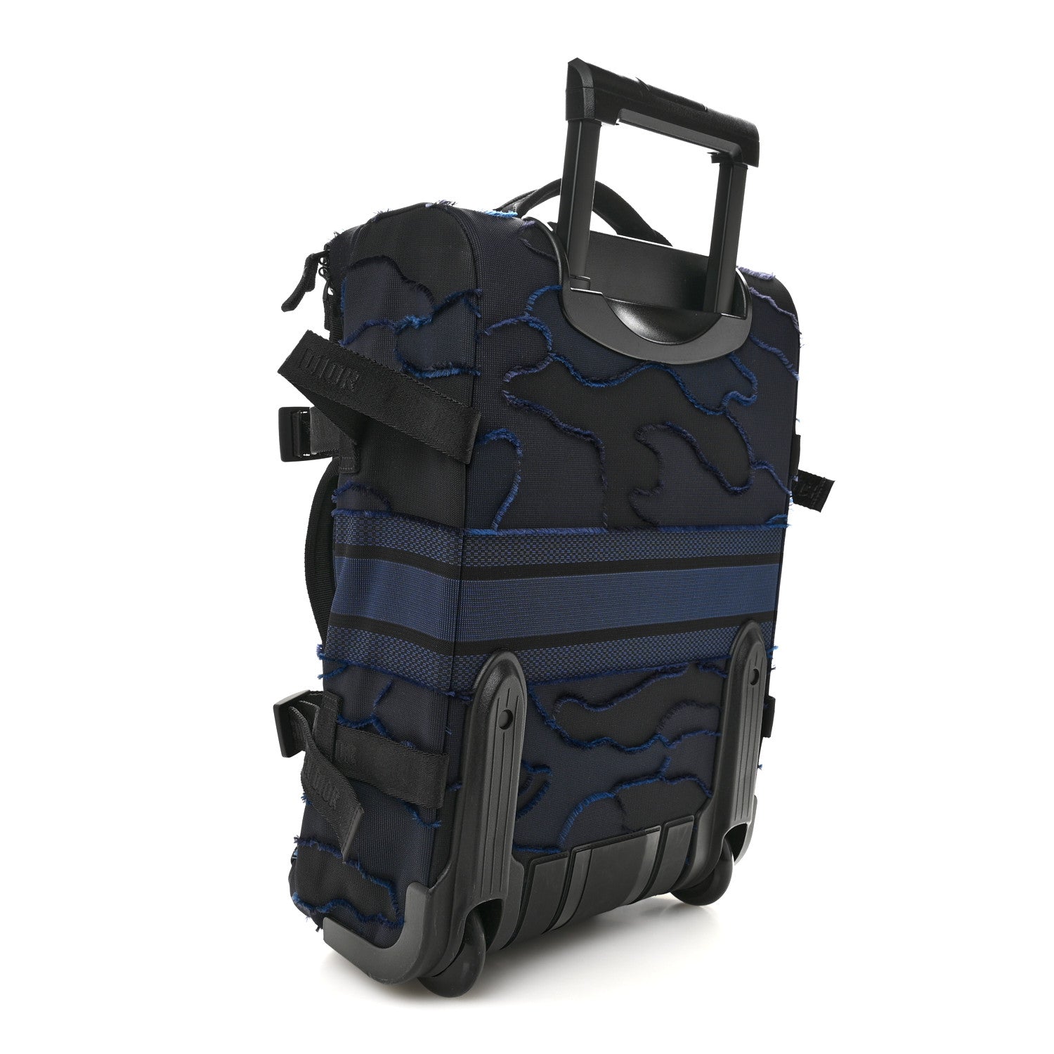 Christian Dior Canvas Small Diortravel Suitcase Blue Multicolor