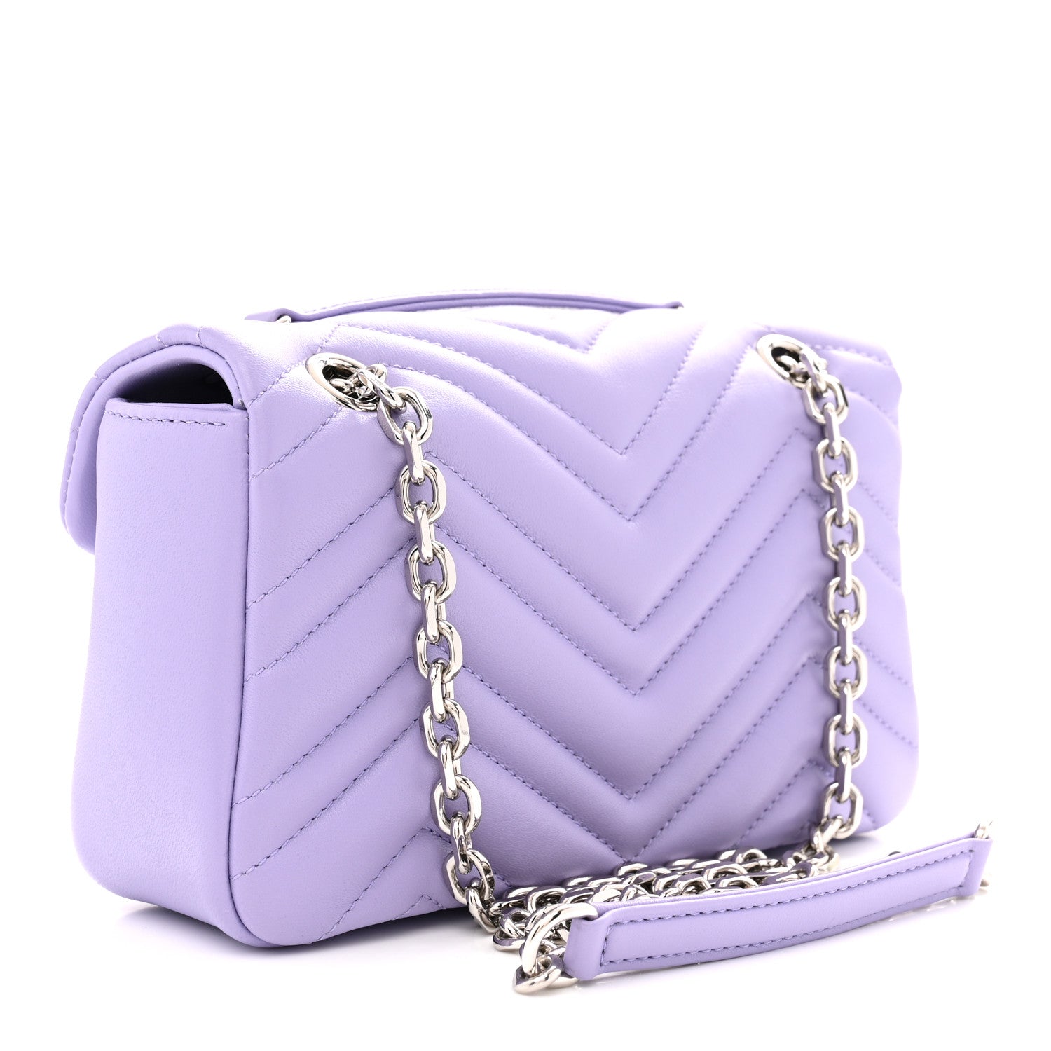 Gucci Lambskin Matelasse Small GG Marmont Shoulder Bag Lapis