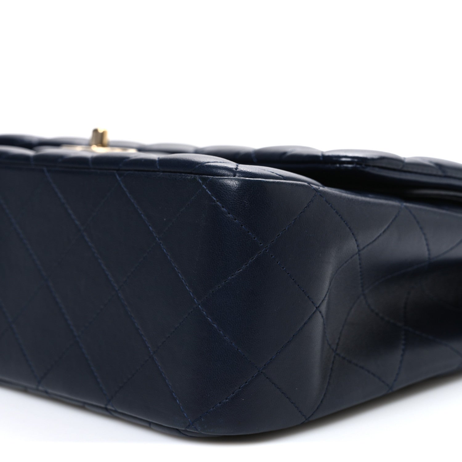 Chanel Lambskin Quilted Jumbo Double Flap Navy