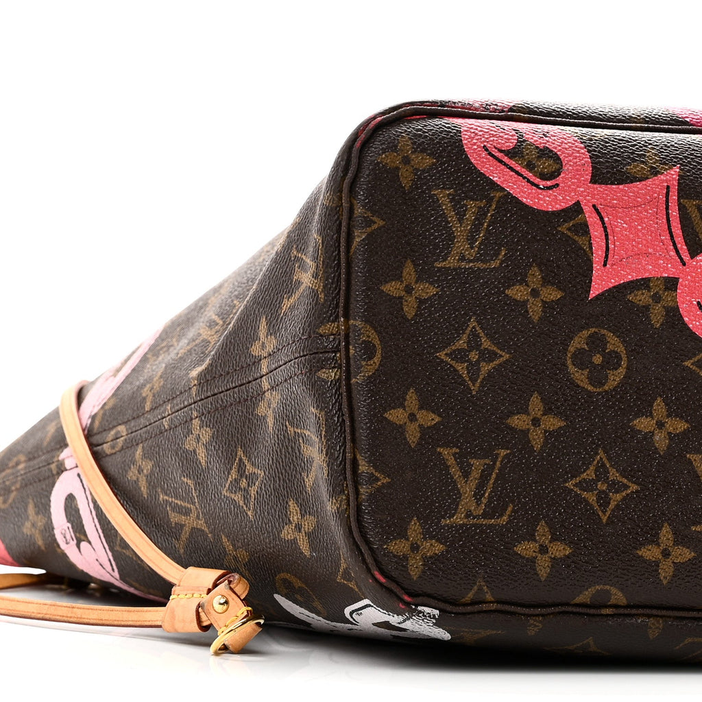 Louis Vuitton Monogram Bay Neverfull MM Rose Ballerine Poppy