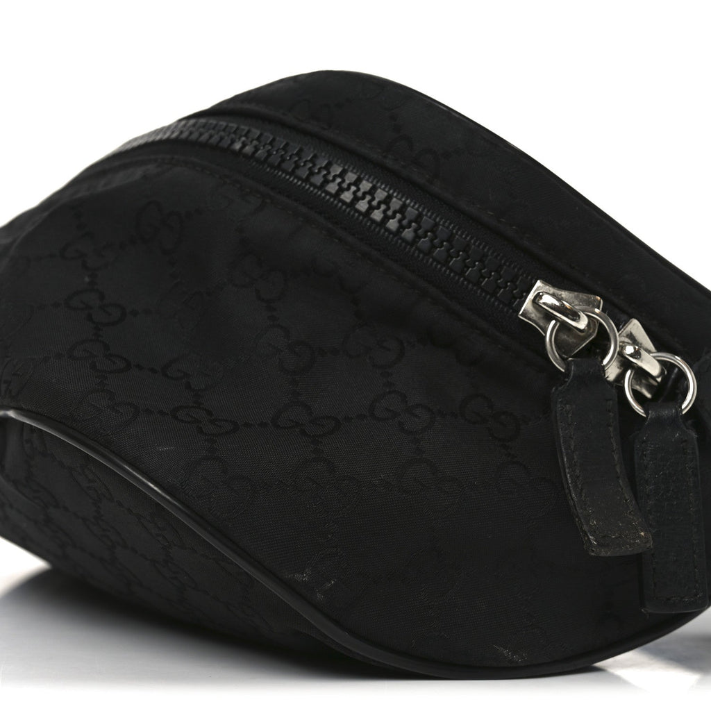 Gucci Nylon Monogram Fanny Pack Belt Bag Black