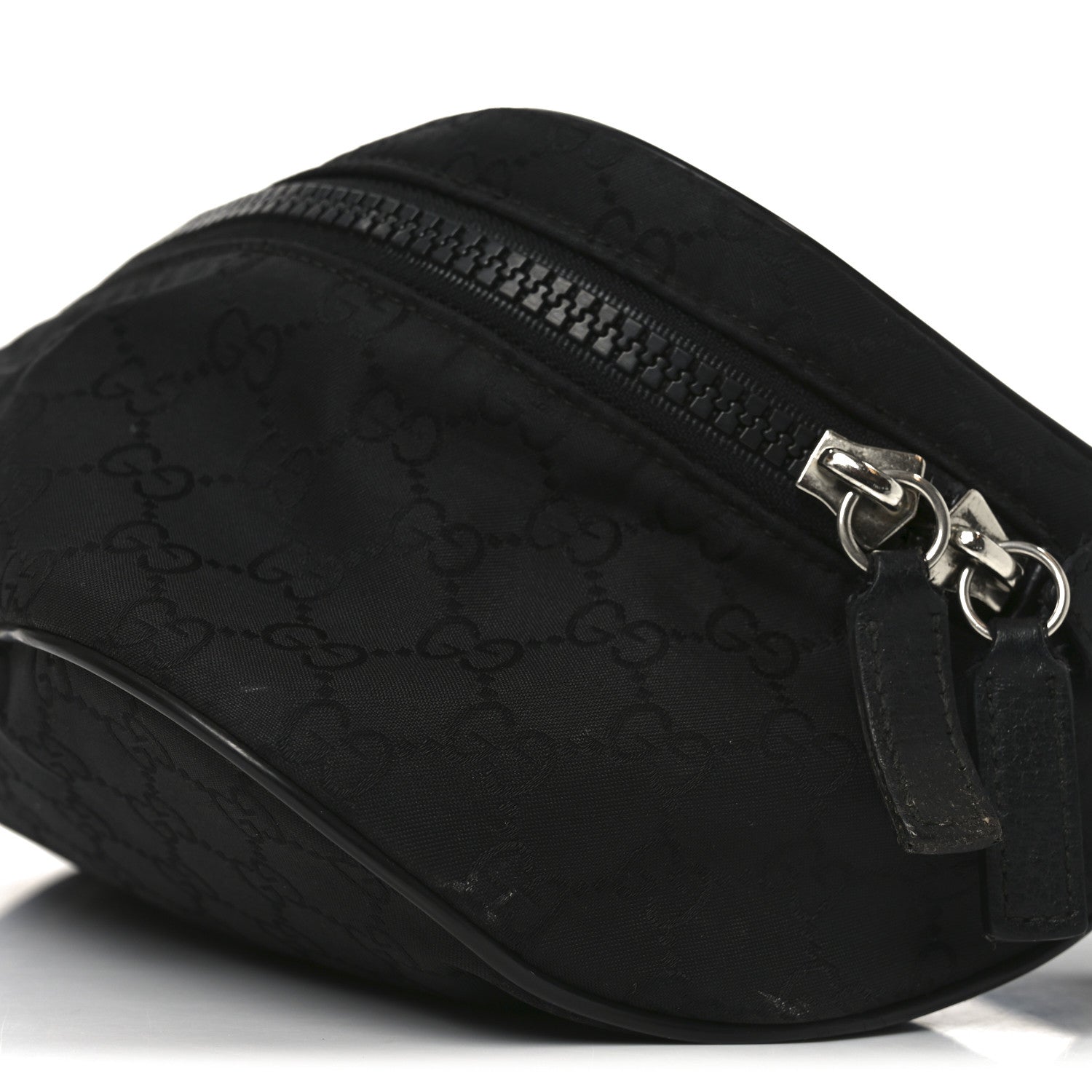 Gucci Nylon Monogram Fanny Pack Belt Bag Black