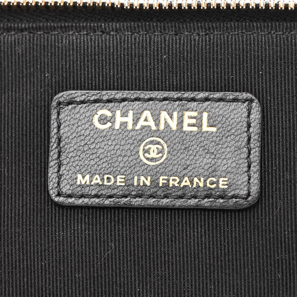 Chanel Goatskin Quilted Punk Essentials Vanity Case With Chain Black