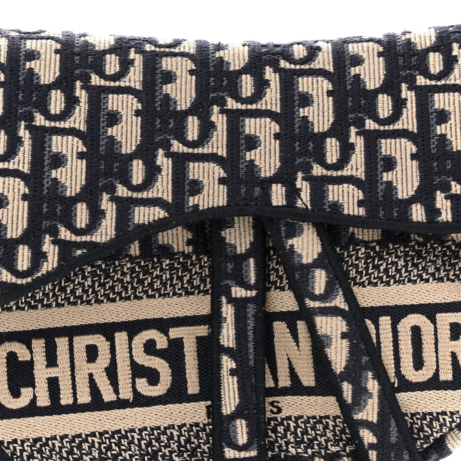 Christian Dior Oblique Embroidered Saddle Bag Blue