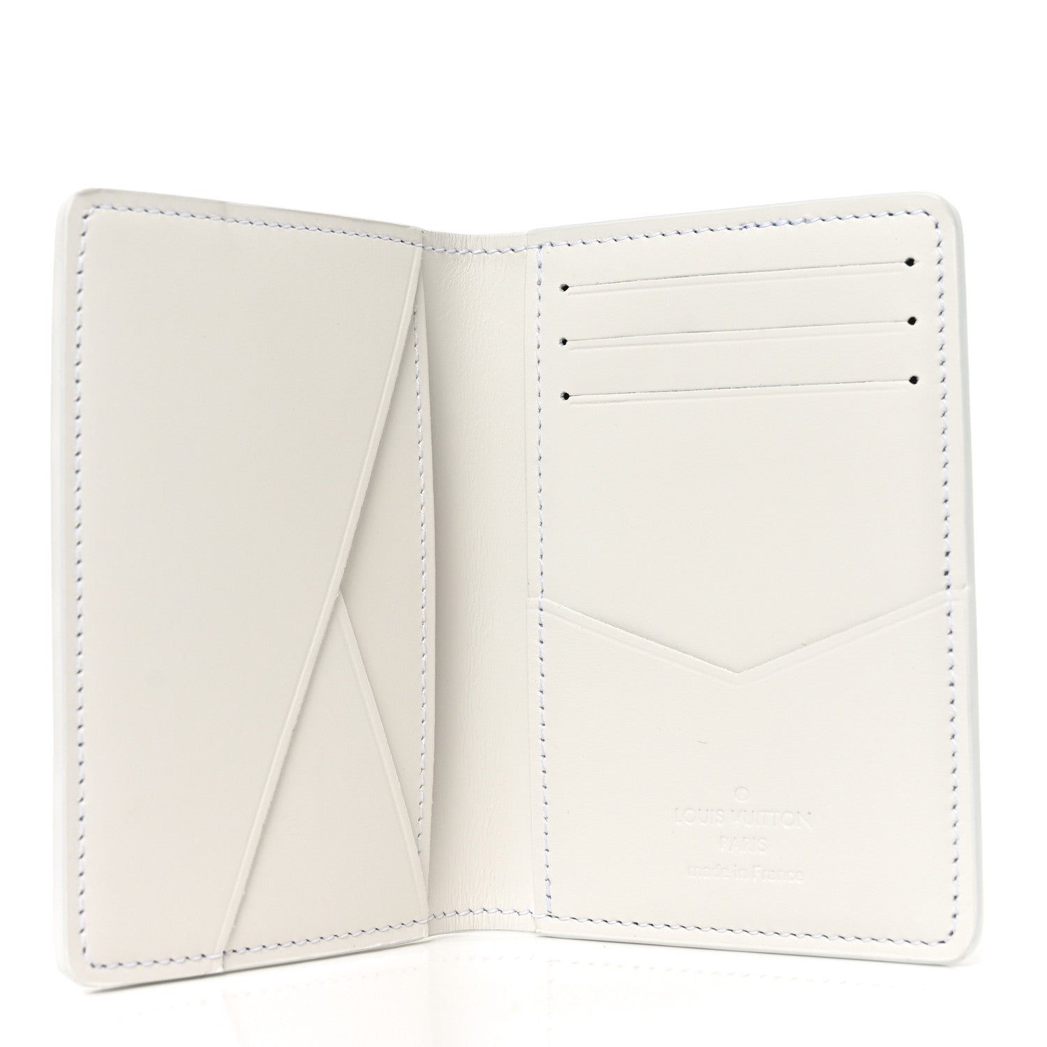 Louis Vuitton Calfskin Monogram Shadow Pocket Organizer NM White Navy