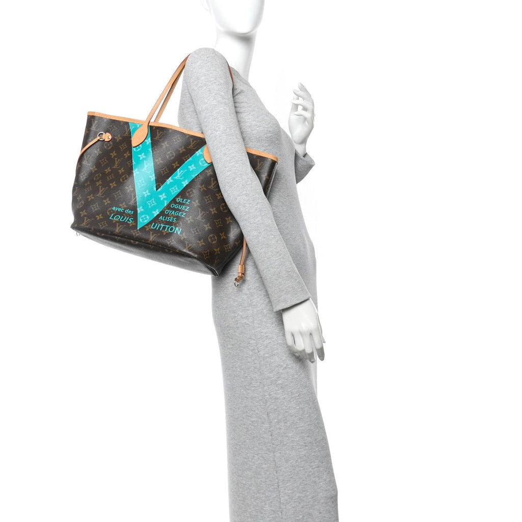Louis Vuitton Monogram V Neverfull MM Turquoise
