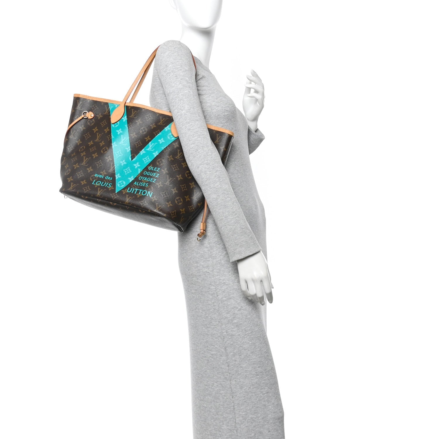 Louis Vuitton Monogram V Neverfull MM Turquoise