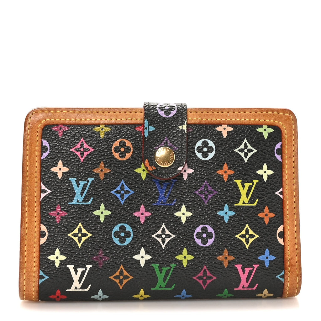 Louis Vuitton Monogram Multicolor French Purse Wallet Black