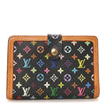 Louis Vuitton Monogram Multicolor French Purse Wallet Black