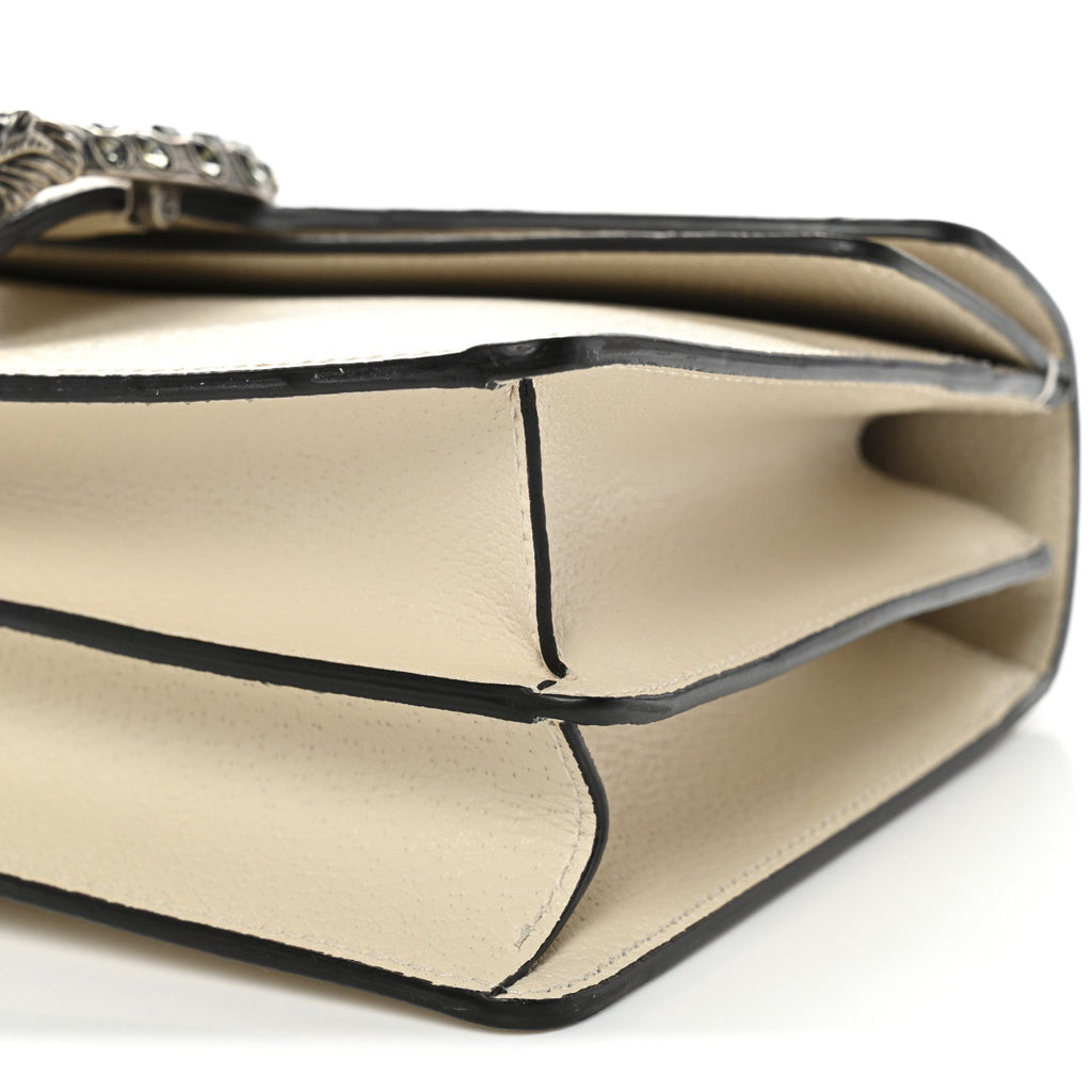 Gucci Textured Calfskin Crystal Small Dionysus Shoulder Bag Mystic White