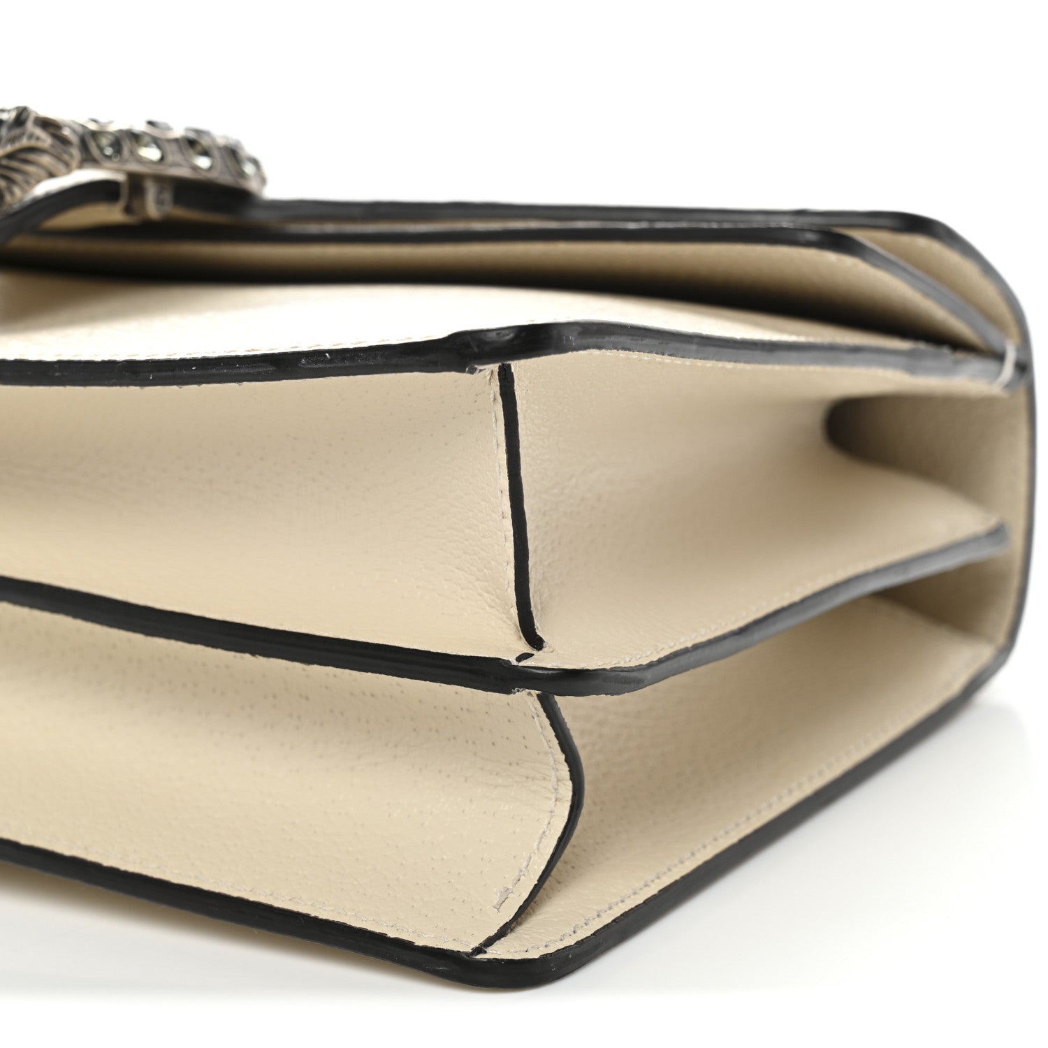 Gucci Textured Calfskin Crystal Small Dionysus Shoulder Bag Mystic White