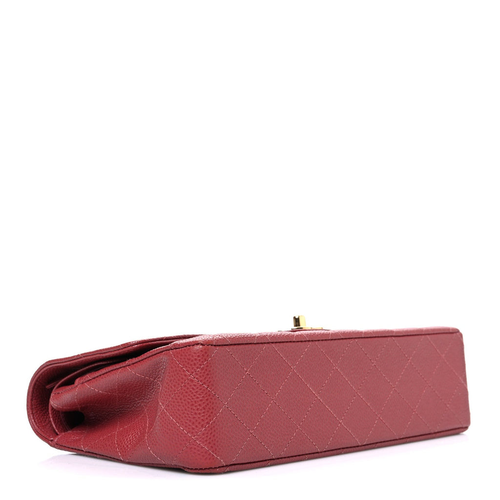 Chanel Caviar Quilted Medium Double Flap Dark Pink