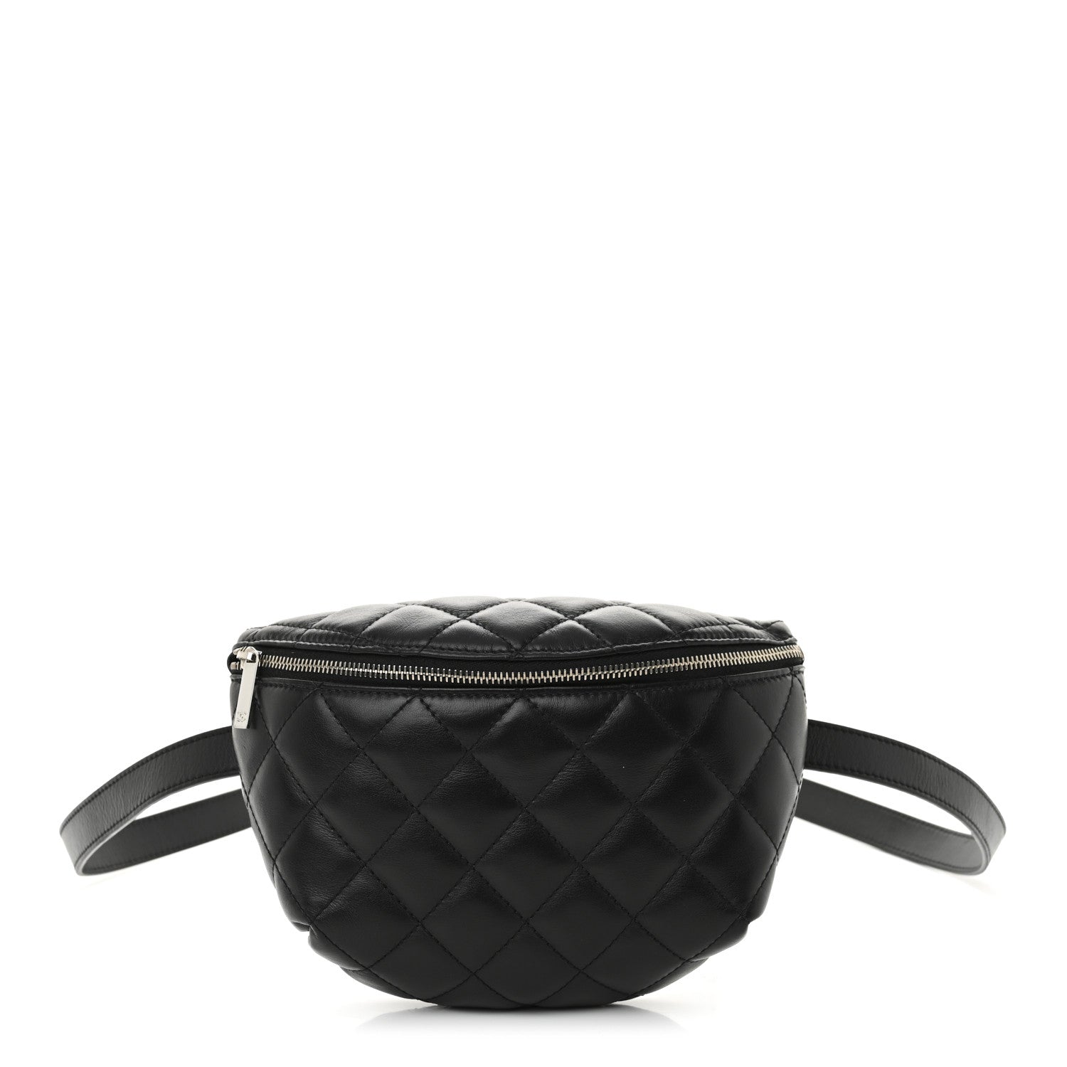 Chanel Calfskin Quilted Uniform Waist Belt Bag Black