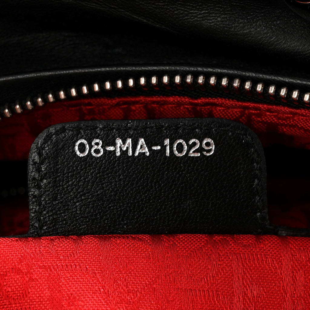 Christian Dior Lambskin Cannage Large Lady Dior Black