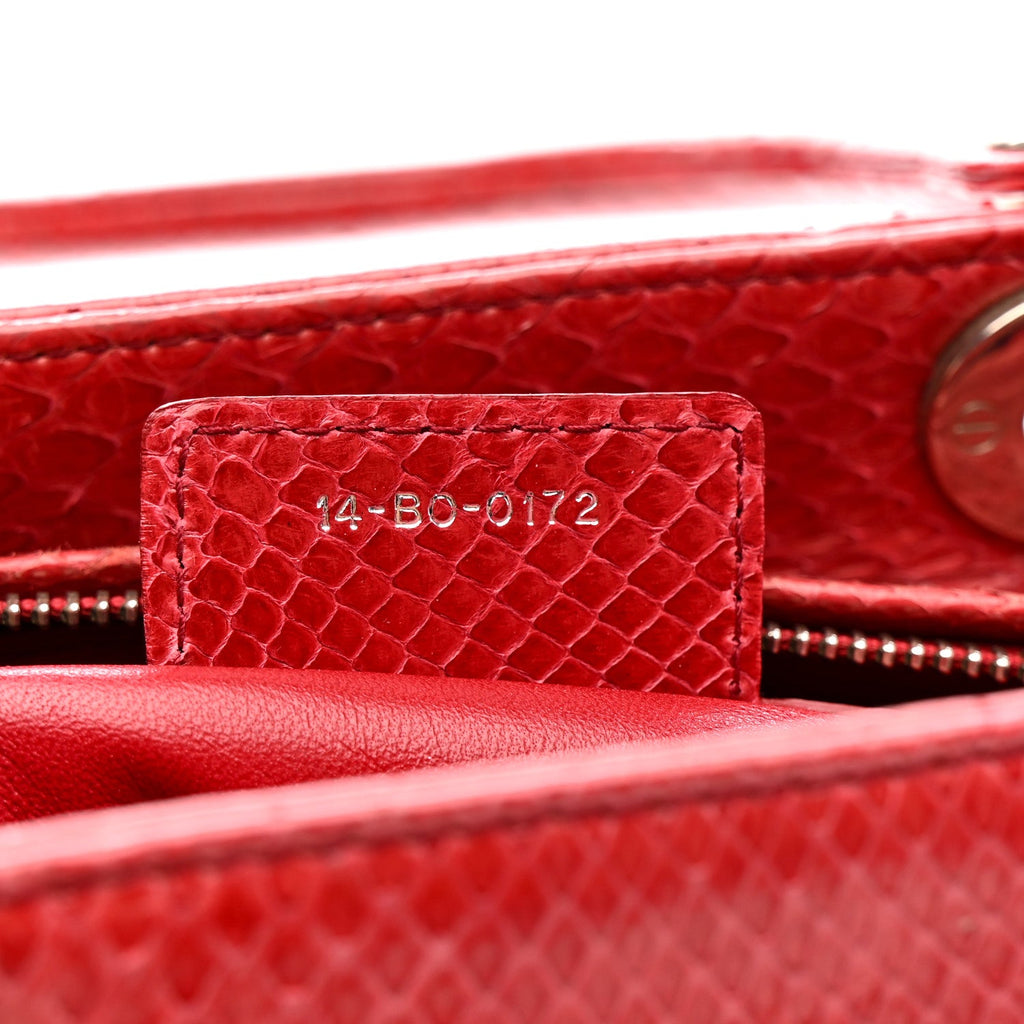 Christian Dior Snakeskin Medium Lady Dior Pink