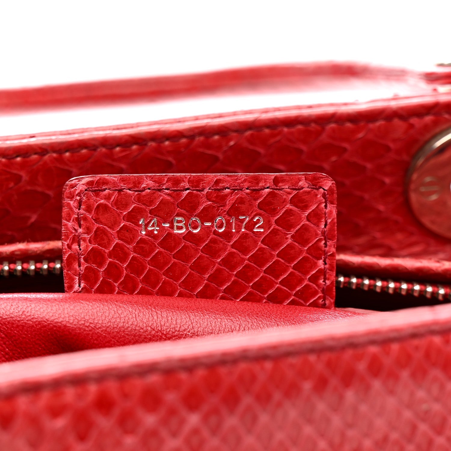 Christian Dior Snakeskin Medium Lady Dior Pink