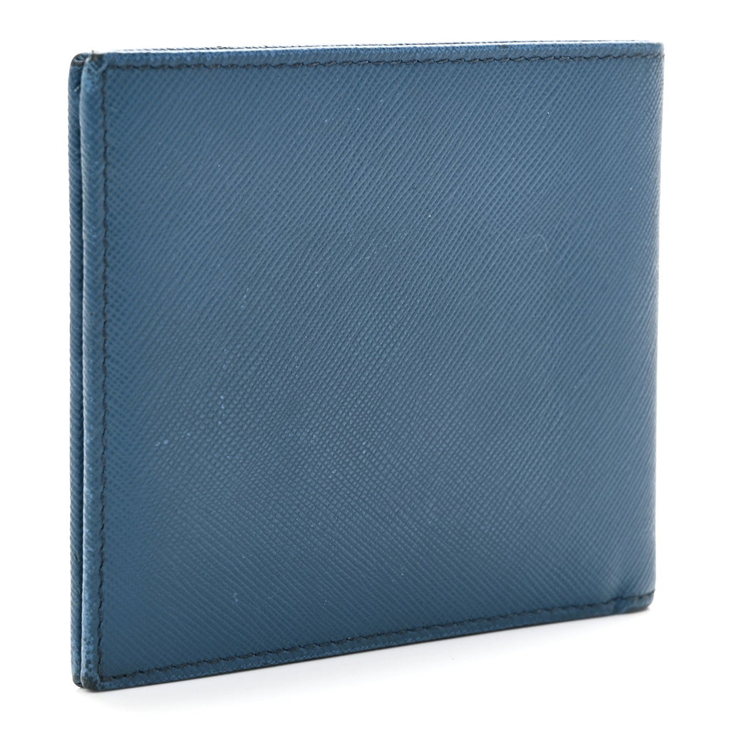 Prada Saffiano Bi-Fold Wallet Cobalto