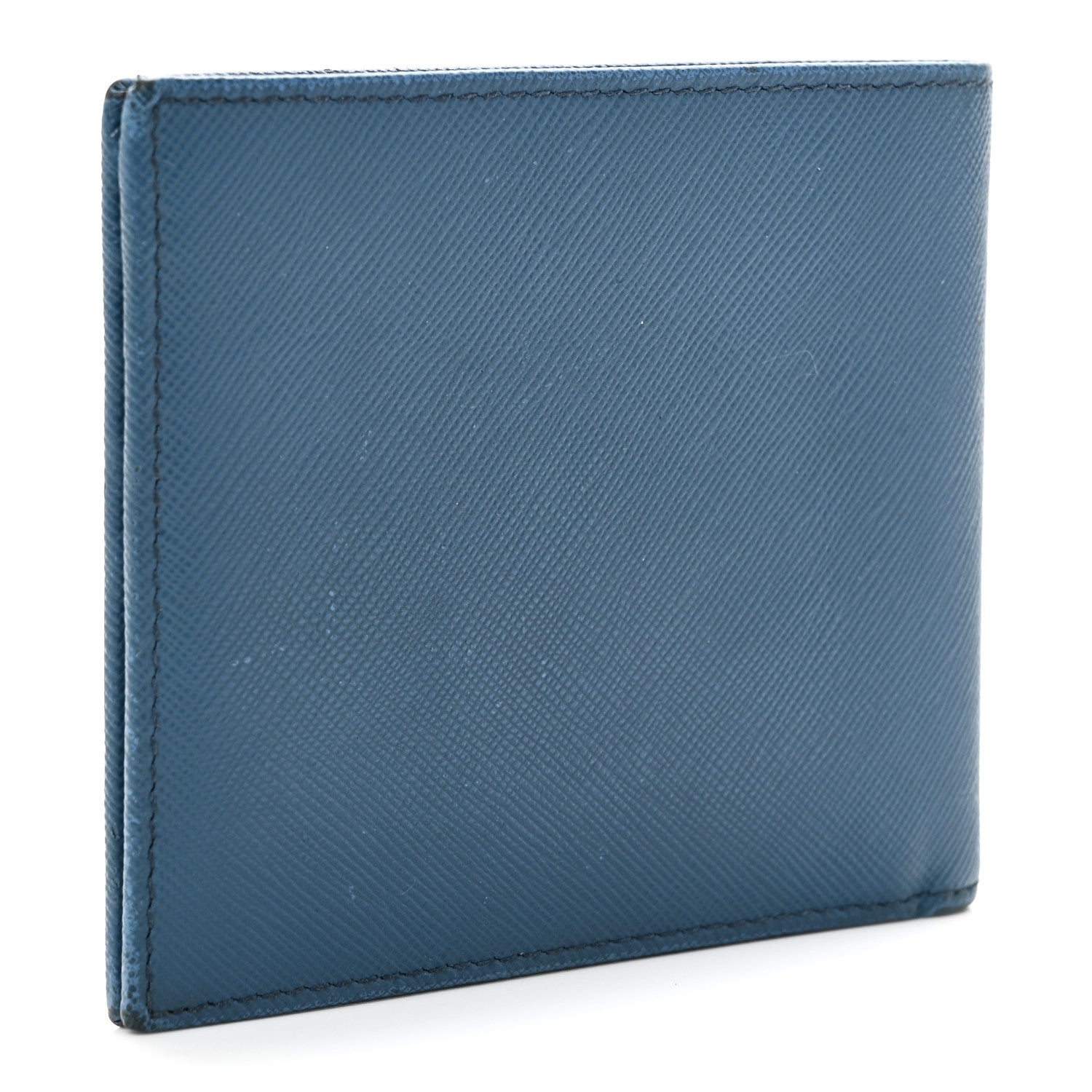 Prada Saffiano Bi-Fold Wallet Cobalto