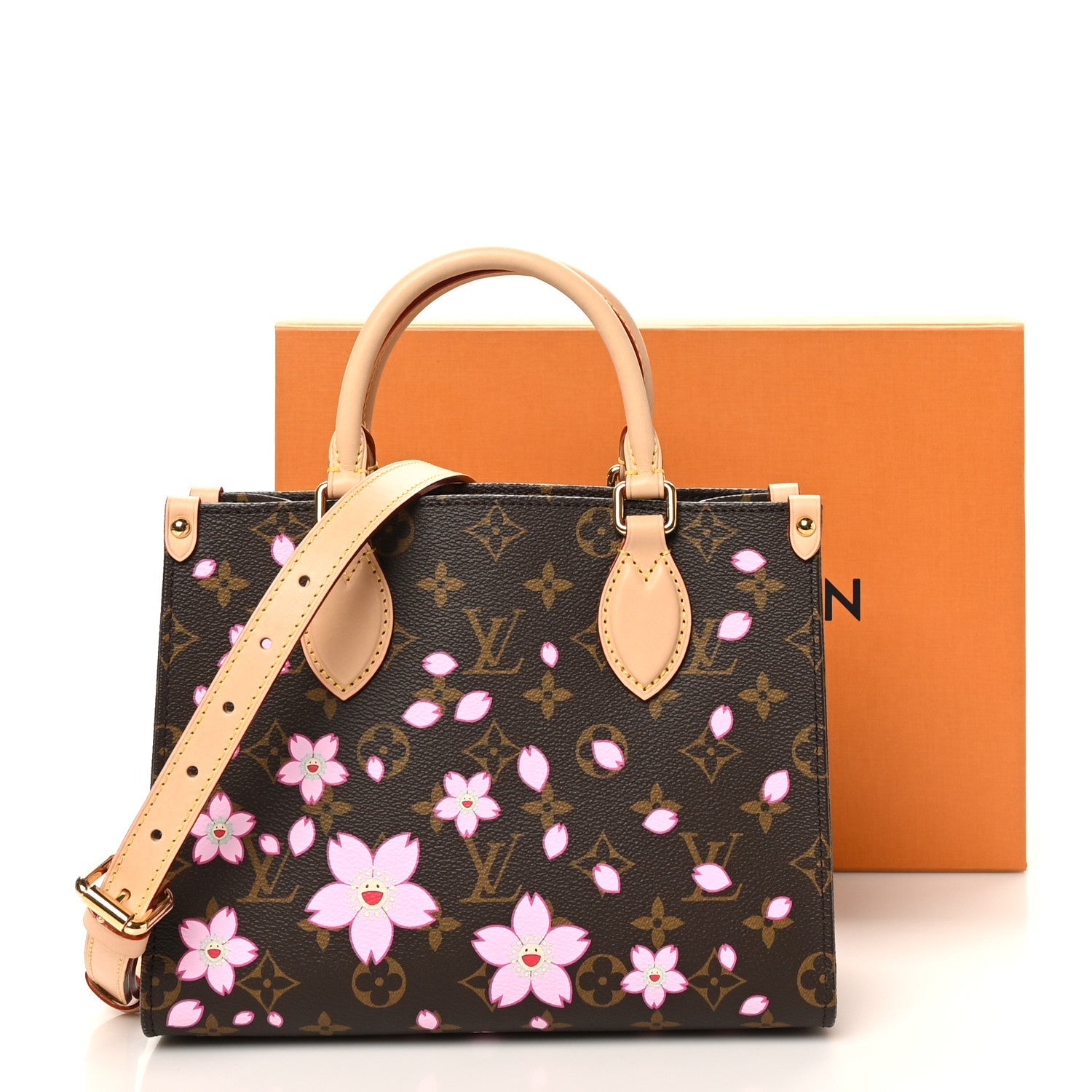 Louis Vuitton LV X TM Monogram Cherry Blossom Onthego PM Sakura Brown