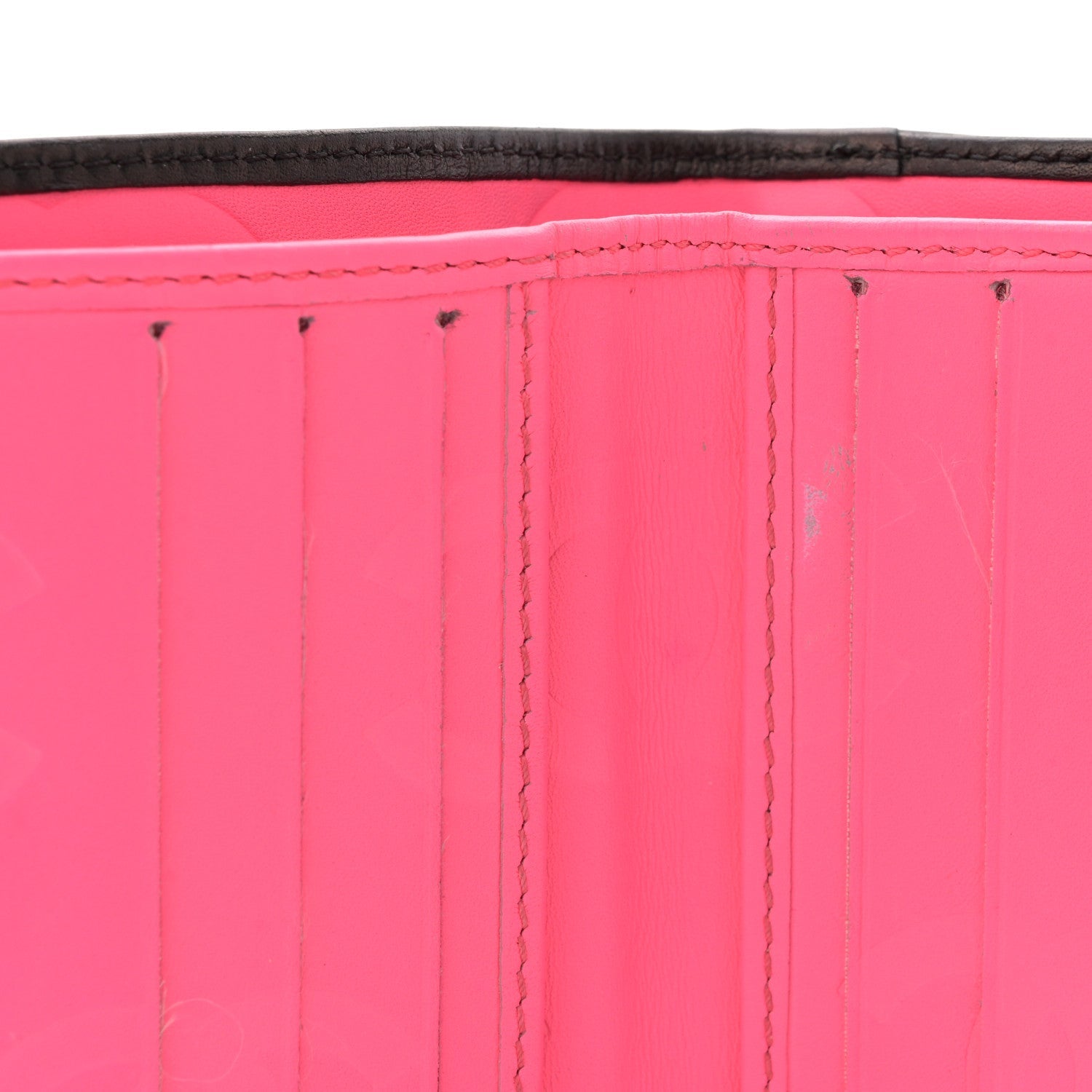 Calfskin Quilted Cambon Bi-fold Wallet Black White