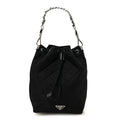 Prada Tessuto Nylon Quilted Drawstring Bucket Bag Black