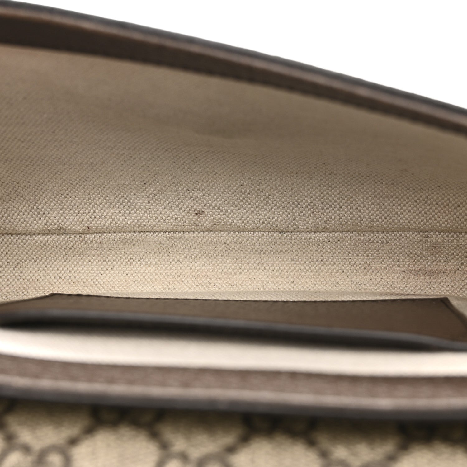 Gucci GG Supreme Monogram Textured Dollar Calfskin Web Mini Ophidia Envelope Shoulder Bag Beige Ebony New Acero