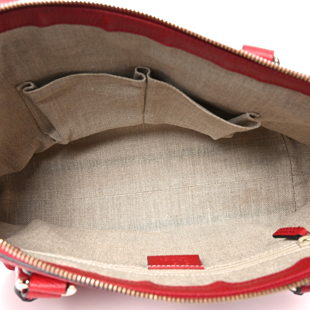 Gucci Dollar Calfskin GG Charm Satchel Red