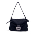 FENDI Black Fabric Front Pocket Baguette Shoulder Bag Handbag