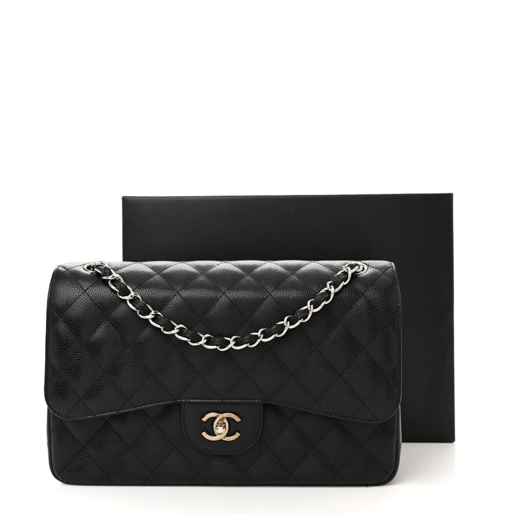 Chanel Caviar Quilted Jumbo Double Flap Black