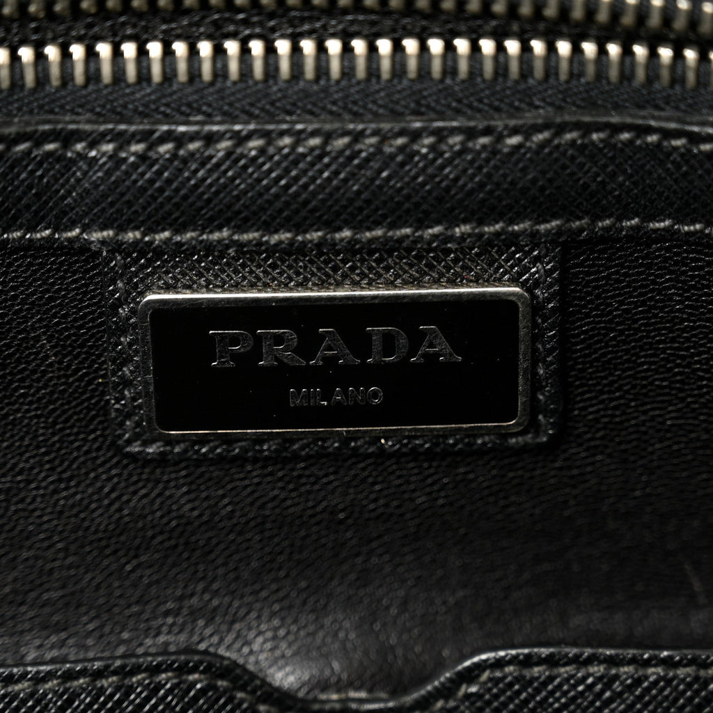 Prada Saffiano Travel Briefcase Black