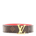 Louis Vuitton Monogram 30mm LV Initiales Reversible Belt 80 32 Coquelicot