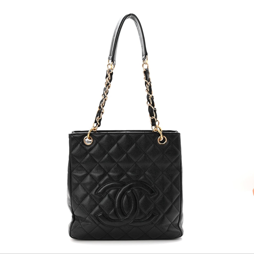 Chanel Caviar Quilted Petit Shopping Tote PST Black