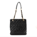 Chanel Caviar Quilted Petit Shopping Tote PST Black