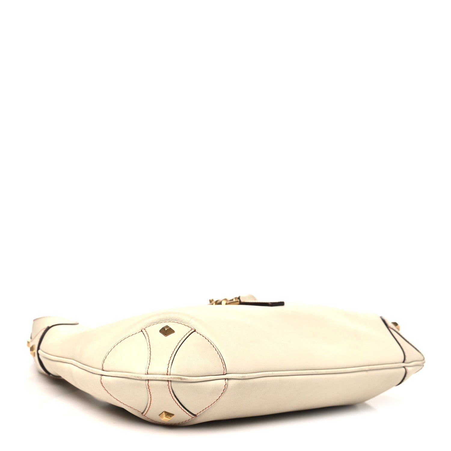 Gucci Calfskin Piston Lock Jackie O Hobo White