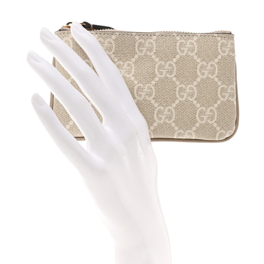 Gucci GG Supreme Monogram Selleria Key Case Mystic White Oatmeal