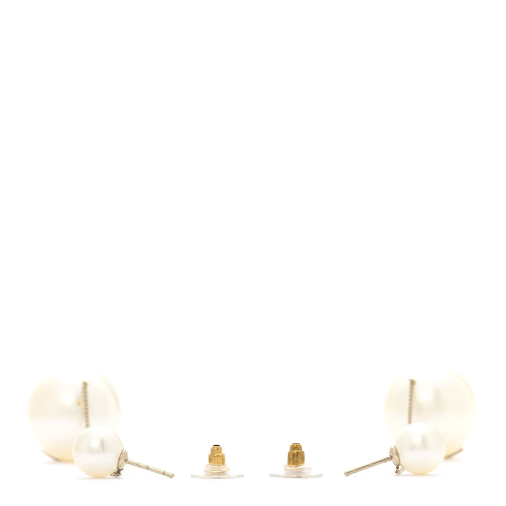Pearl CC Drop Earrings Gold